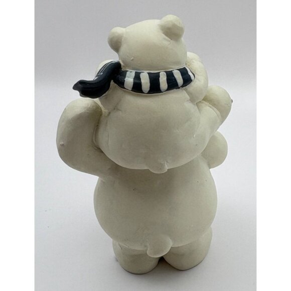 Vintage Polar Bears with Snowman Christmas Figurine Piggy Back Ride - Picture 2 of 8